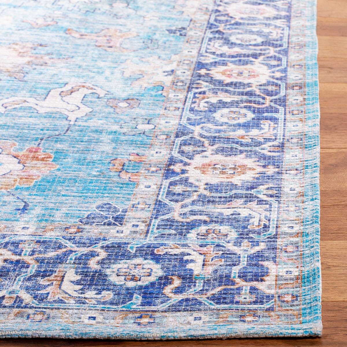 Safavieh Saffron Sfn201M Aqua / Navy Rugs.