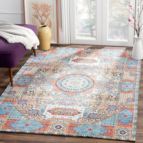 Safavieh Saffron Sfn541P Orange / Blue Rugs.