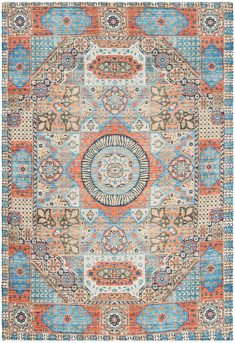 Safavieh Saffron Sfn541P Orange / Blue Rugs.