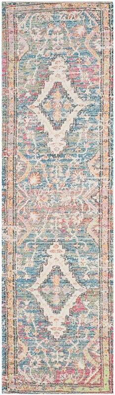 Safavieh Saffron Sfn564A Turquoise/Peach Rug.