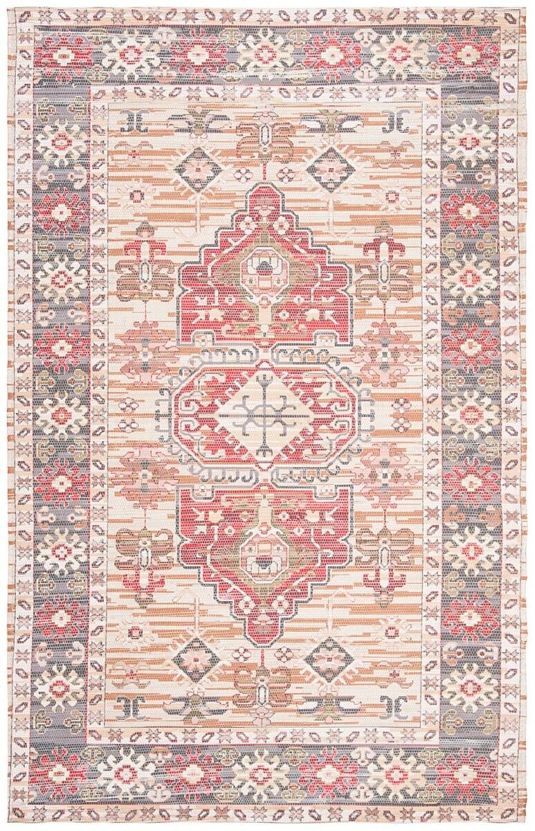Safavieh Saffron Sfn651B Beige / Red Rugs.