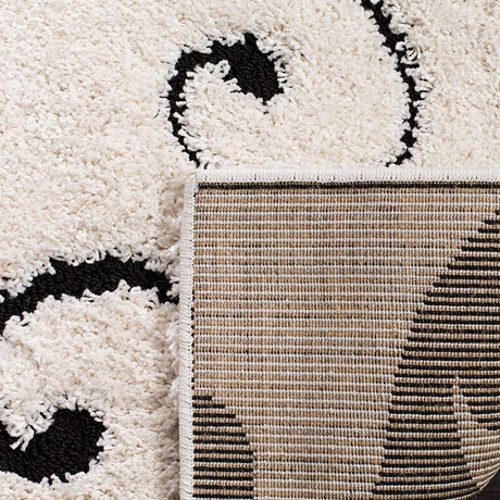 Safavieh Shag Sg455-1290 Ivory / Black Rugs.