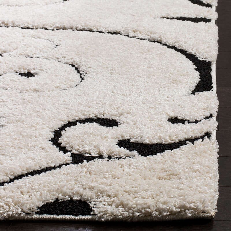 Safavieh Shag Sg455-1290 Ivory / Black Rugs.