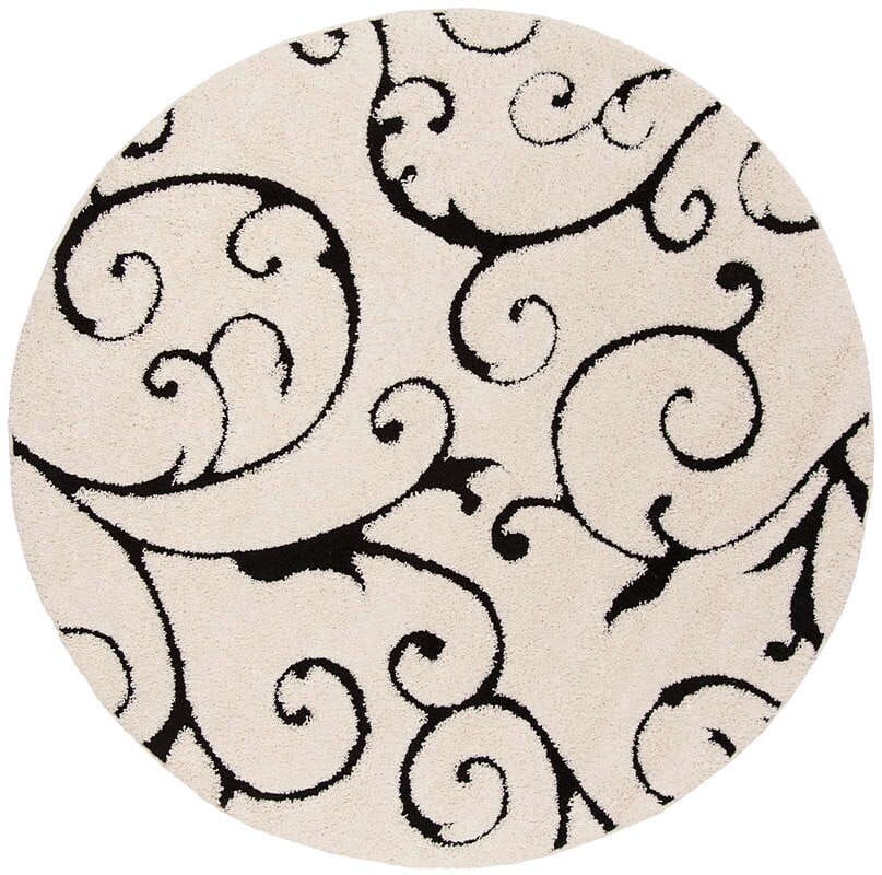Safavieh Shag Sg455-1290 Ivory / Black Rugs.