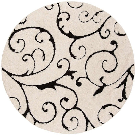 Safavieh Shag Sg455-1290 Ivory / Black Rugs.
