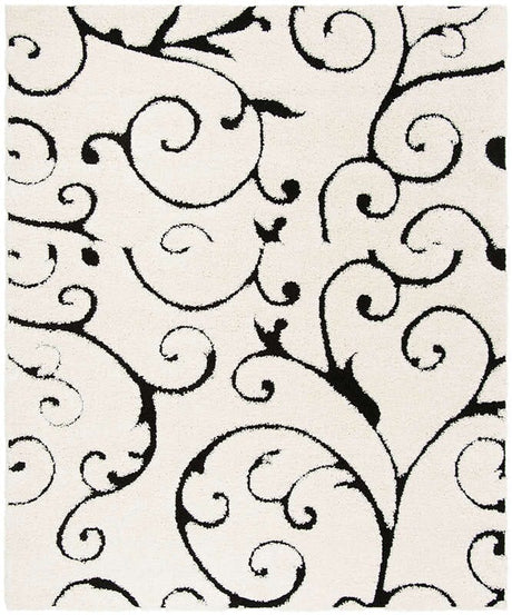 Safavieh Shag Sg455-1290 Ivory / Black Rugs.