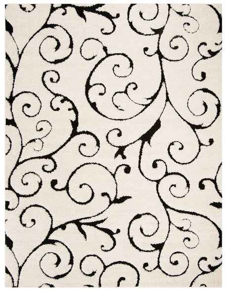 Safavieh Shag Sg455-1290 Ivory / Black Rugs.