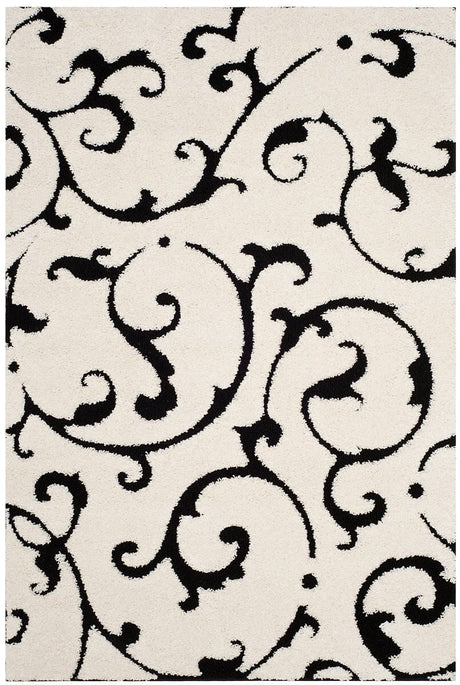 Safavieh Shag Sg476-1290 Ivory / Black Rugs.