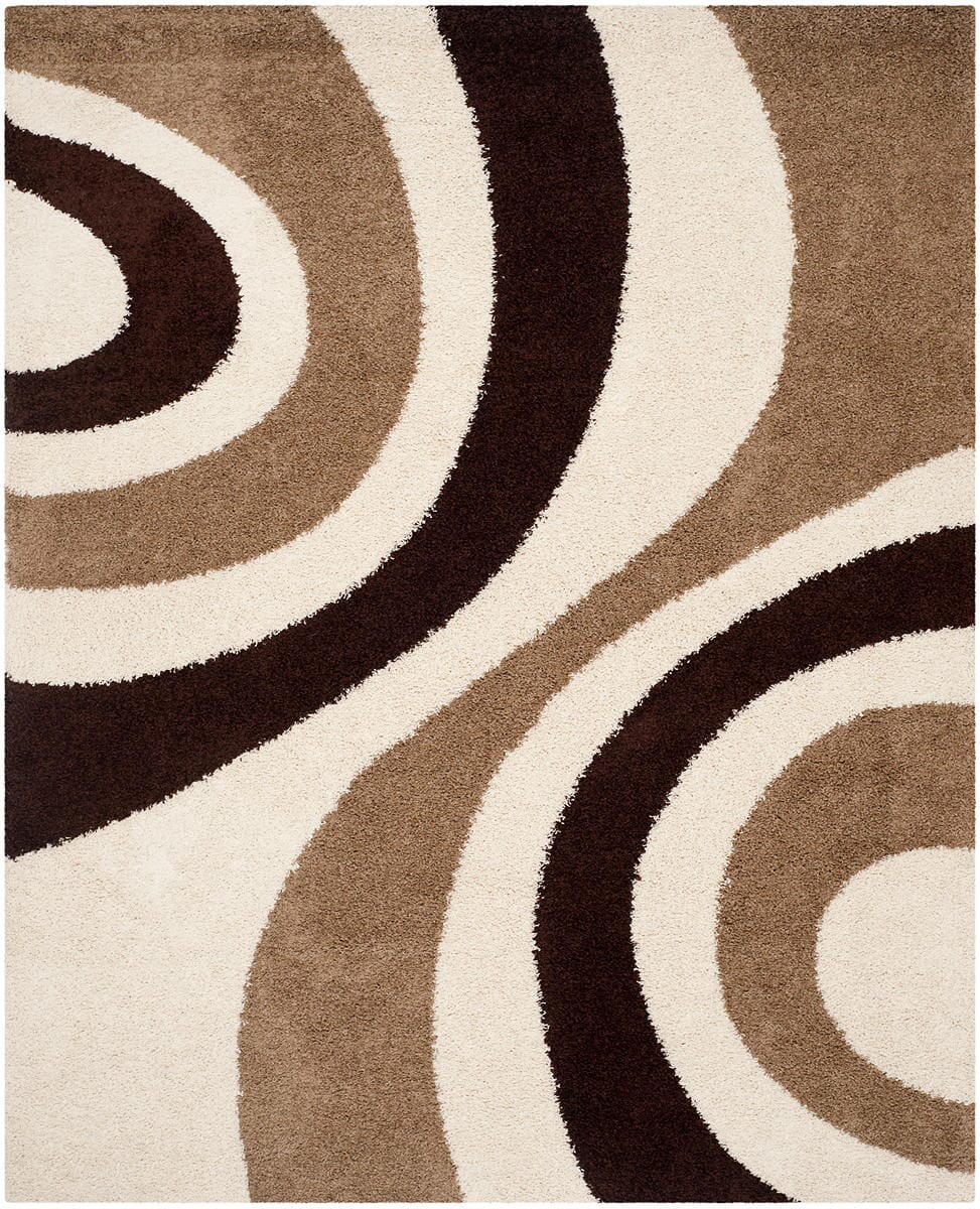 Safavieh Shag Sg915-1225 Ivory / Brown Rugs.