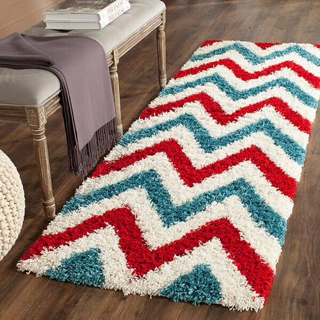 Safavieh Safavieh Kids Shag Sgk564B Ivory / Red Rugs.