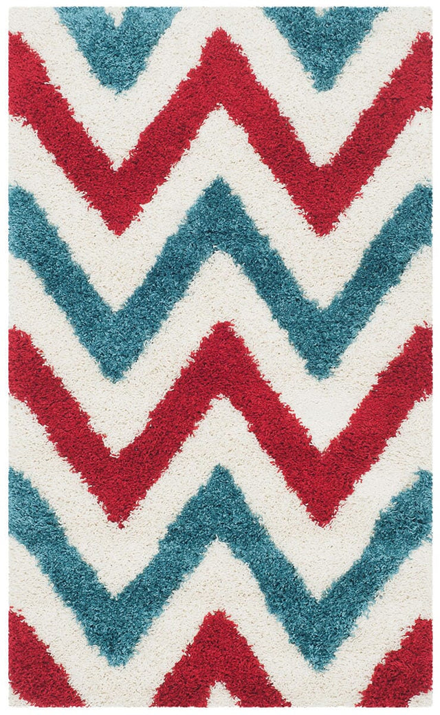 Safavieh Safavieh Kids Shag Sgk564B Ivory / Red Rugs.
