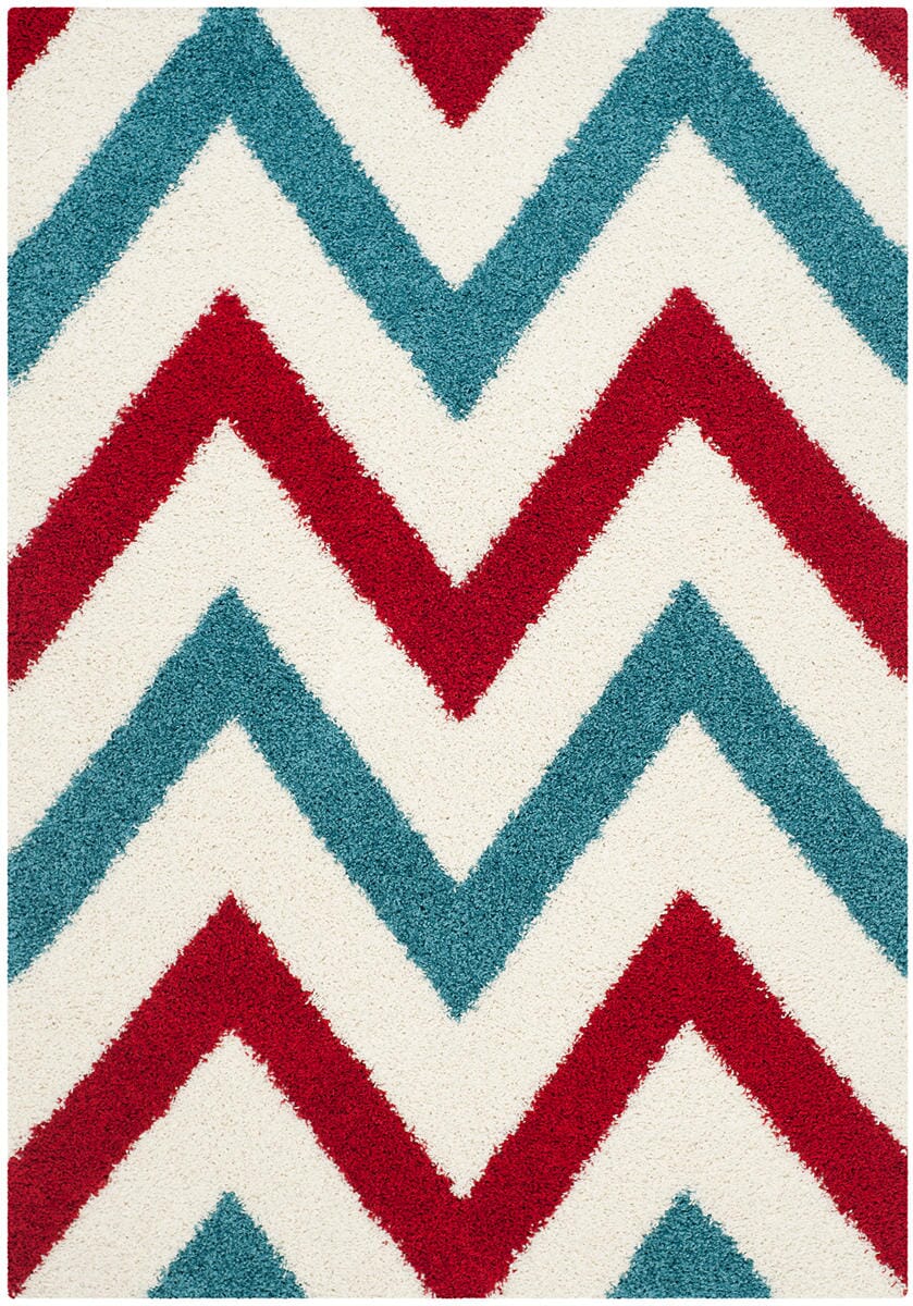 Safavieh Safavieh Kids Shag Sgk564B Ivory / Red Rugs.