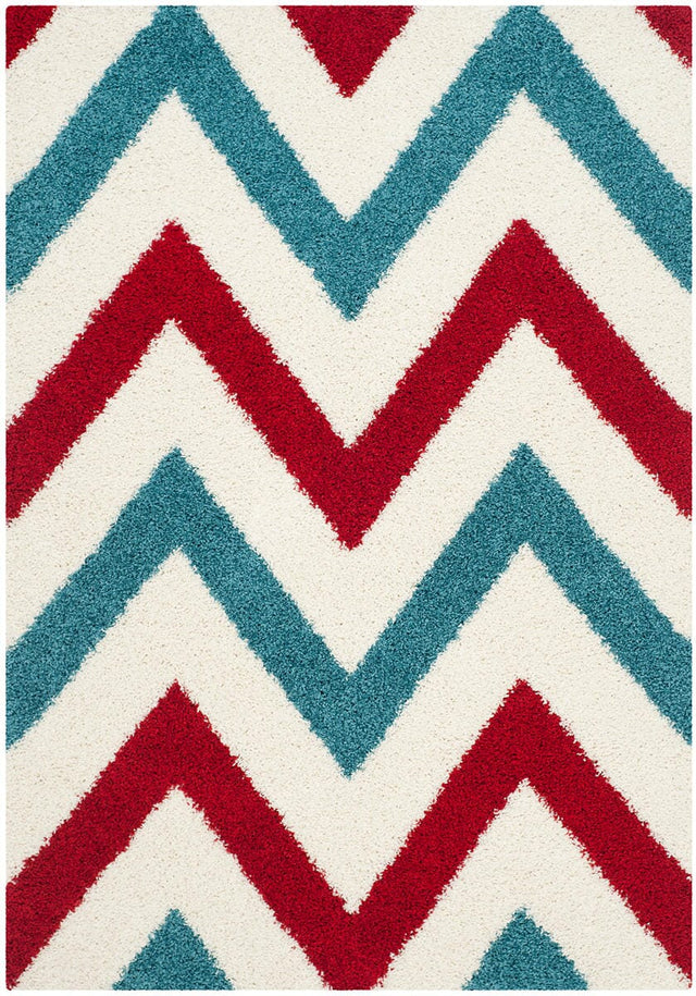 Safavieh Safavieh Kids Shag Sgk564B Ivory / Red Rugs.