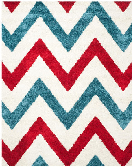Safavieh Safavieh Kids Shag Sgk564B Ivory / Red Rugs.