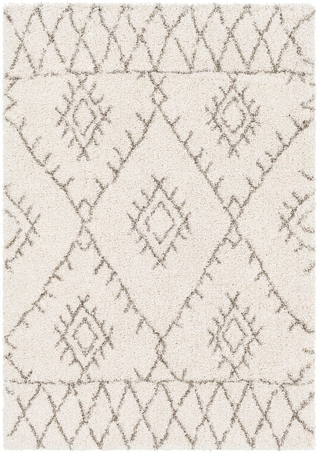 Surya Serengeti Shag Sgt-2301 White, Khaki, Taupe, Dark Brown Rugs.