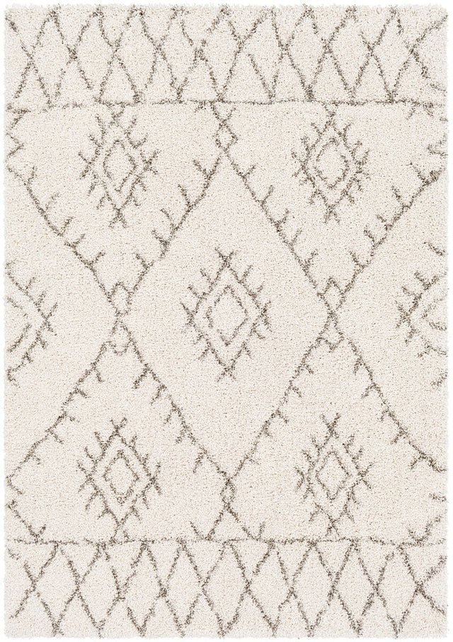 Surya Serengeti Shag Sgt-2301 White, Khaki, Taupe, Dark Brown Rugs.