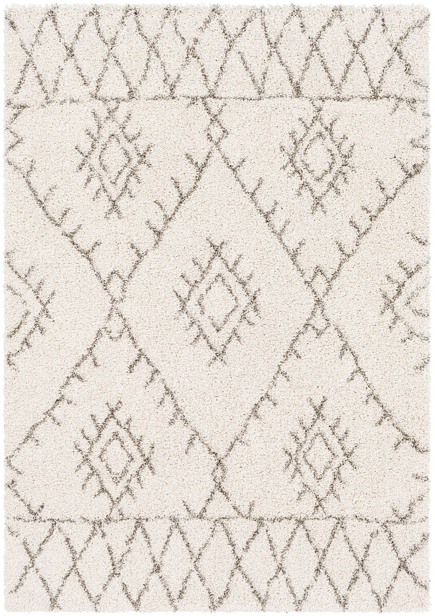 Surya Serengeti Shag Sgt-2301 White, Khaki, Taupe, Dark Brown Rugs.