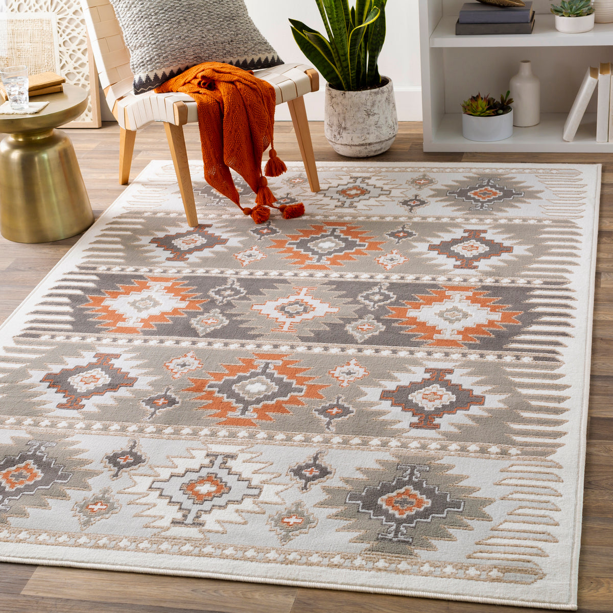 Surya Skagen Skg-2303 Light Gray, Silver Gray, Terracotta, Charcoal Rugs.