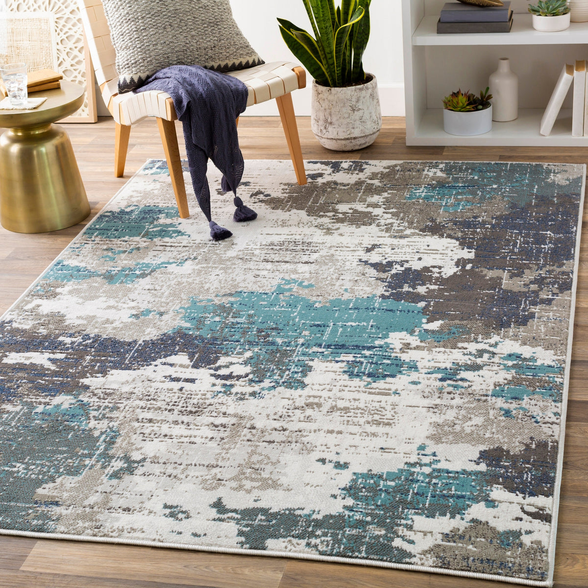Surya Skagen Skg-2311 Teal, Navy, Charcoal, Light Gray Rugs.