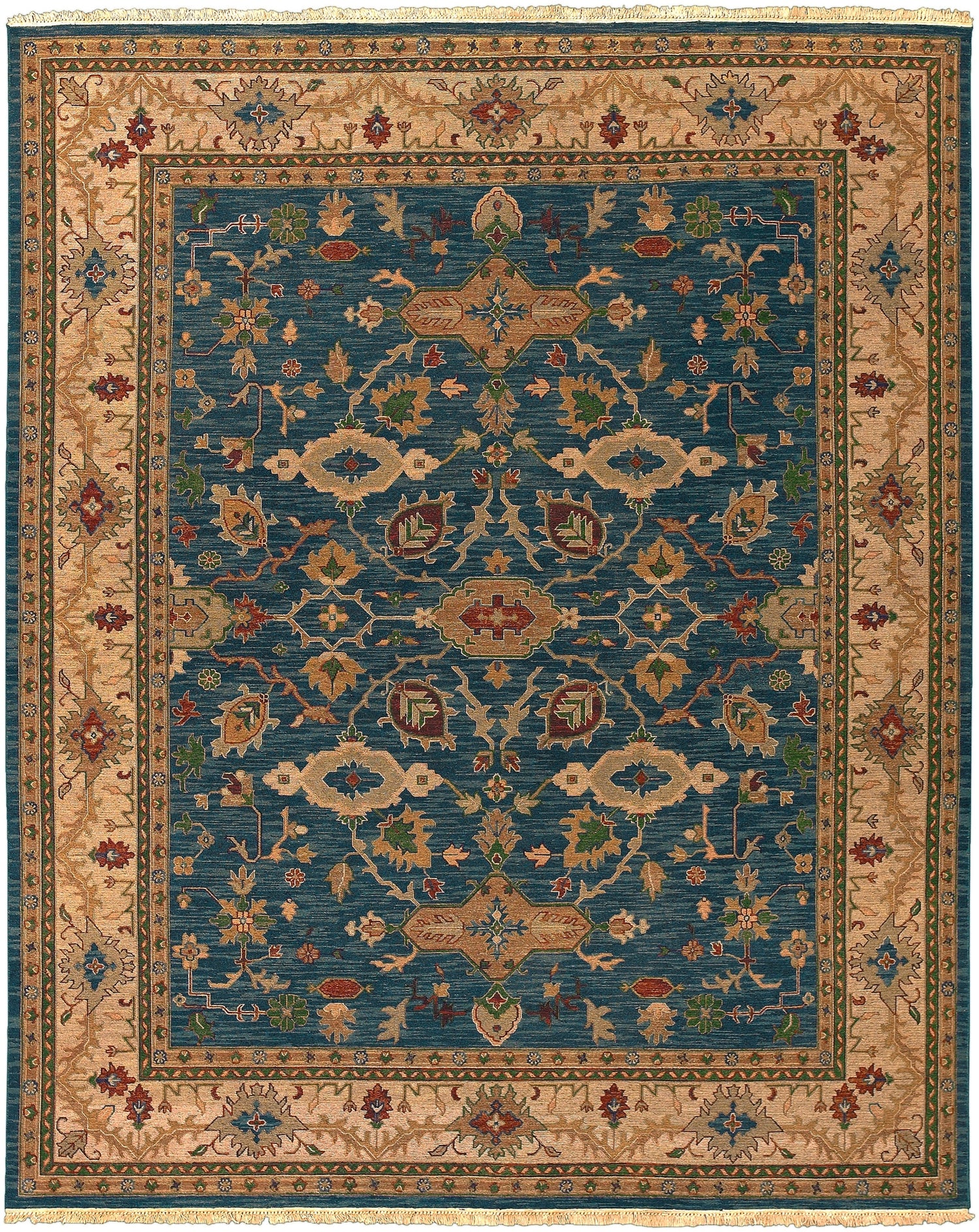 Surya Soumek Smk-51 Deep Teal, Tan Rug.