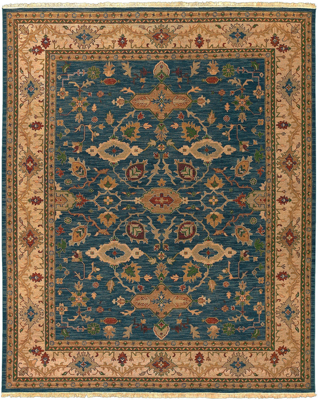 Surya Soumek Smk-51 Deep Teal, Tan Rug.