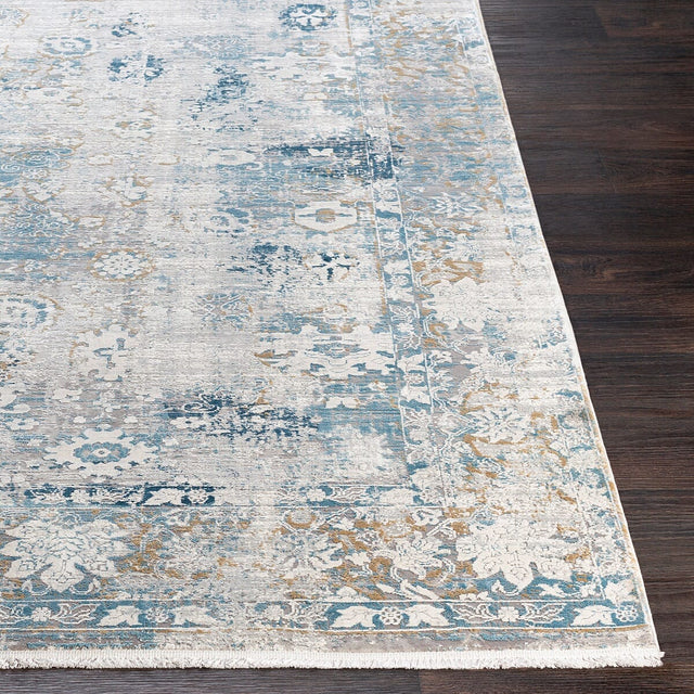 Surya Solar Sor-2307 Sky Blue, Dark Blue, Taupe Rugs.