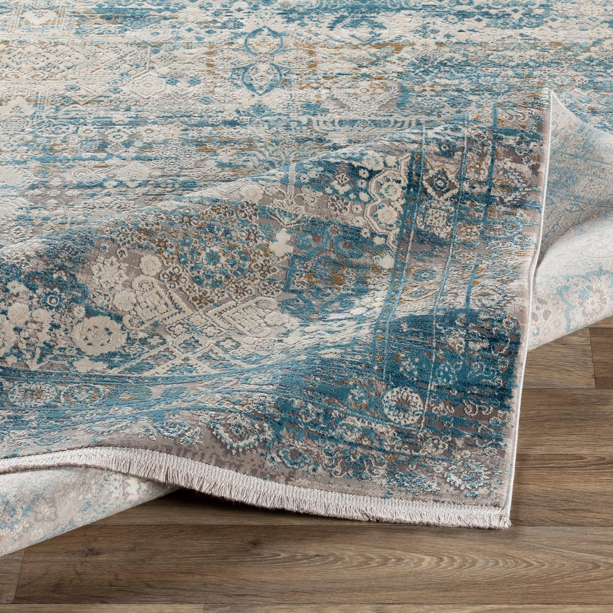 Surya Solar Sor-2314 Medium Gray, Aqua, Dark Blue, Light Gray Rugs.