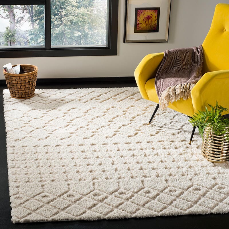 Safavieh Sparta Shag Spg509B Creme / Creme Rugs.