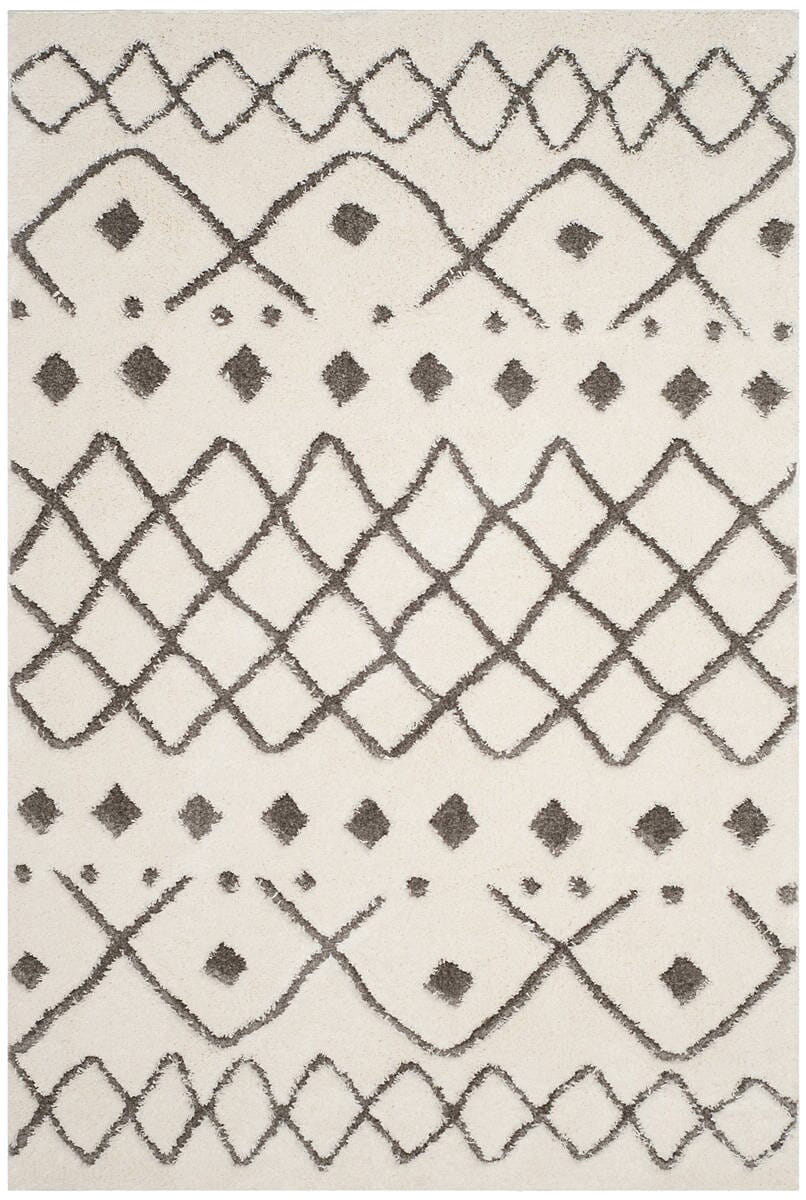 Safavieh Sparta Shag Spg510C Ivory / Grey Rugs.