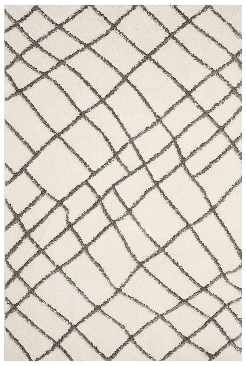 Safavieh Sparta Shag Spg512C Ivory / Grey Rugs.