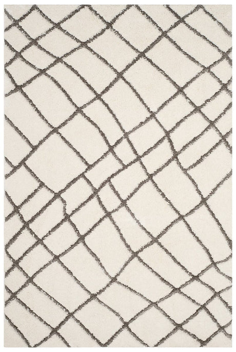 Safavieh Sparta Shag Spg512C Ivory / Grey Rugs.