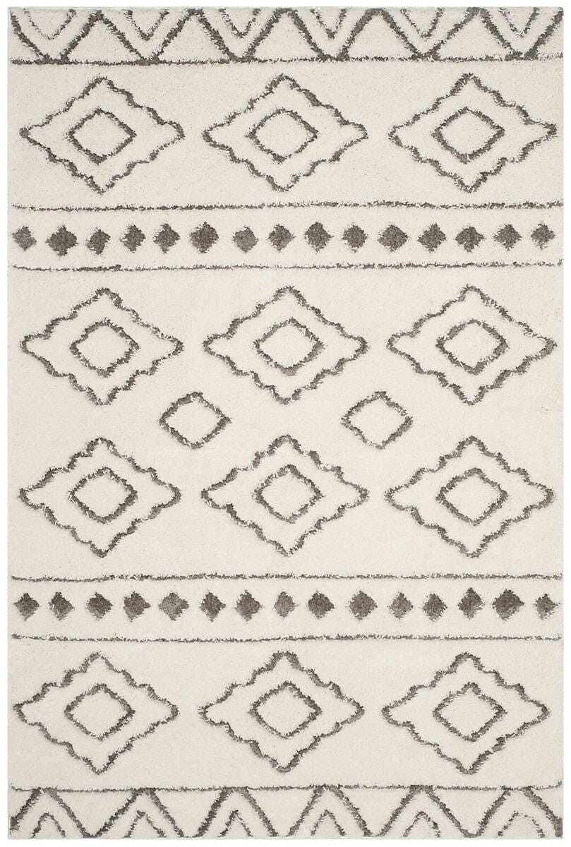 Safavieh Sparta Shag Spg513C Ivory / Grey Rugs.