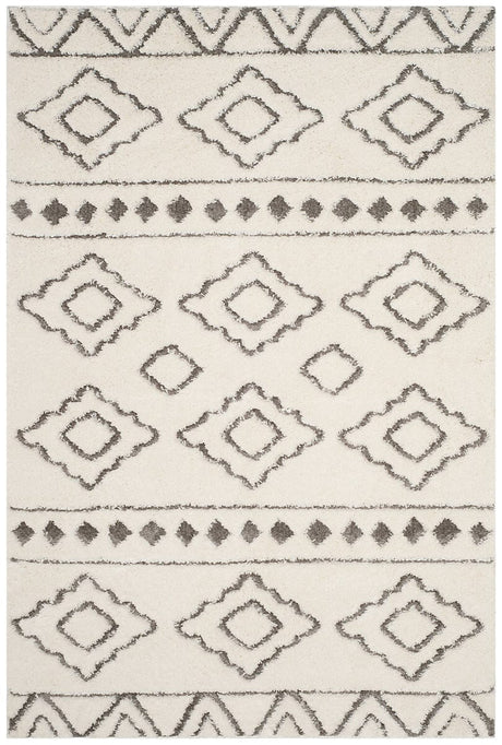 Safavieh Sparta Shag Spg513C Ivory / Grey Rugs.