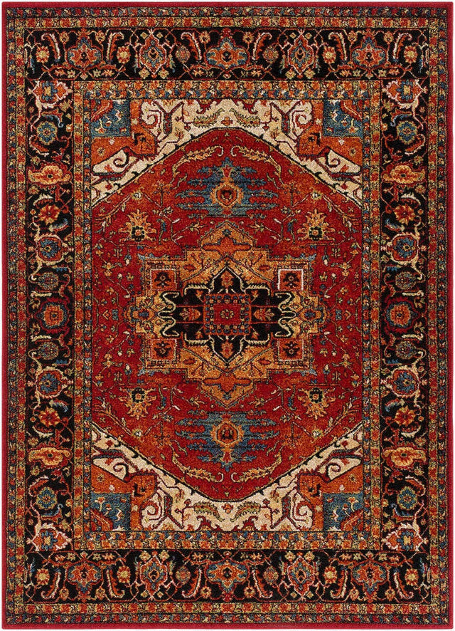 Surya Serapi Srp-1001 Dark Red, Black, Tan, Dark Blue Rugs.