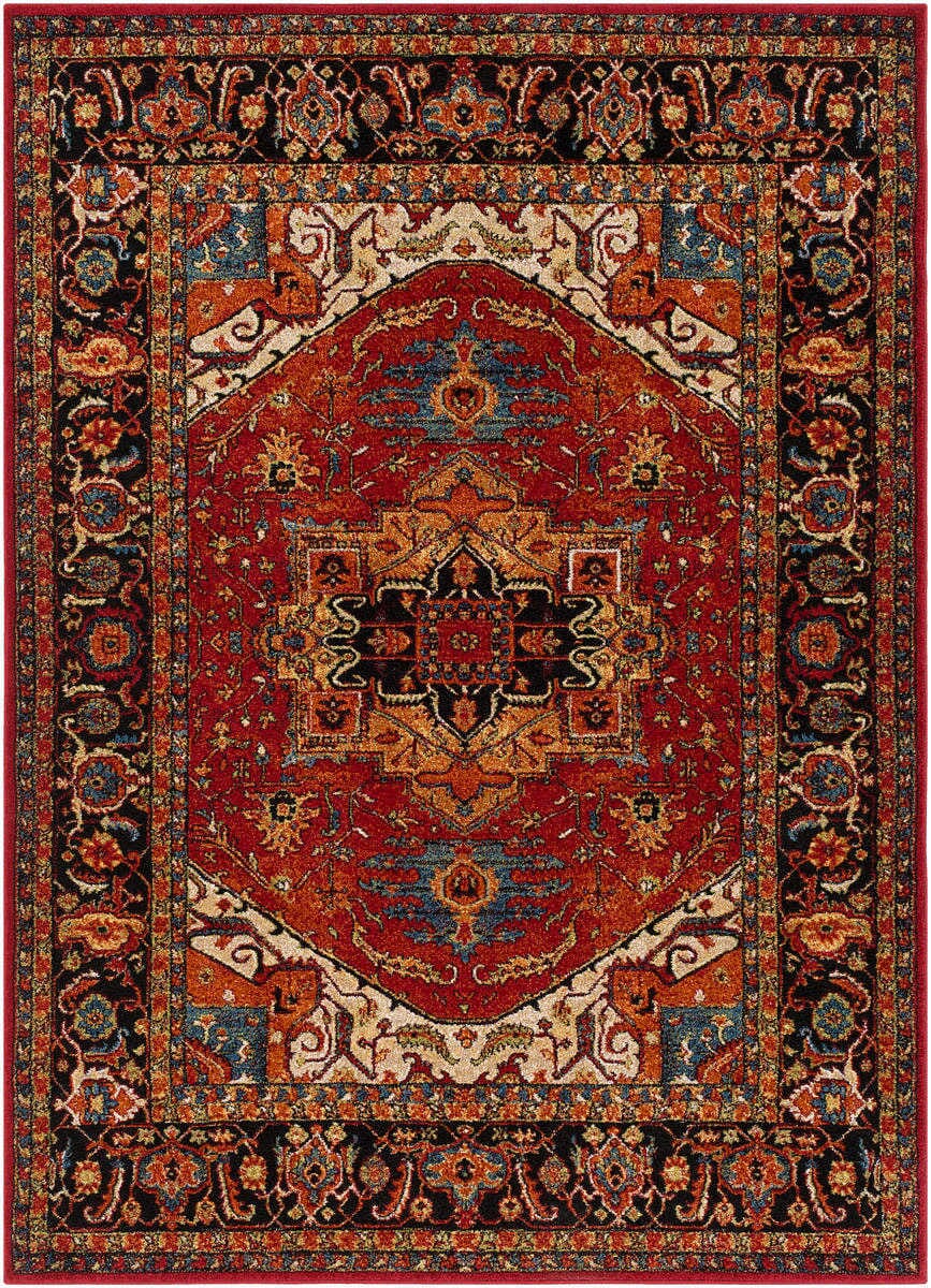 Surya Serapi Srp-1001 Dark Red, Black, Tan, Dark Blue Rugs.