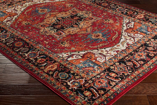 Surya Serapi Srp-1001 Dark Red, Black, Tan, Dark Blue Rugs.