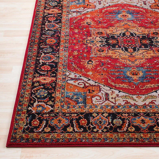 Surya Serapi Srp-1001 Dark Red, Black, Tan, Dark Blue Rugs.
