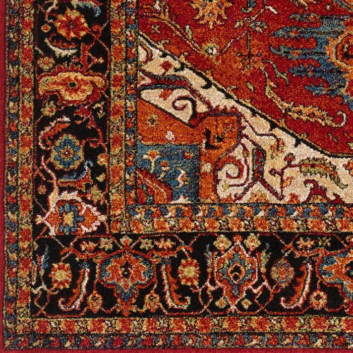 Surya Serapi Srp-1001 Dark Red, Black, Tan, Dark Blue Rugs.