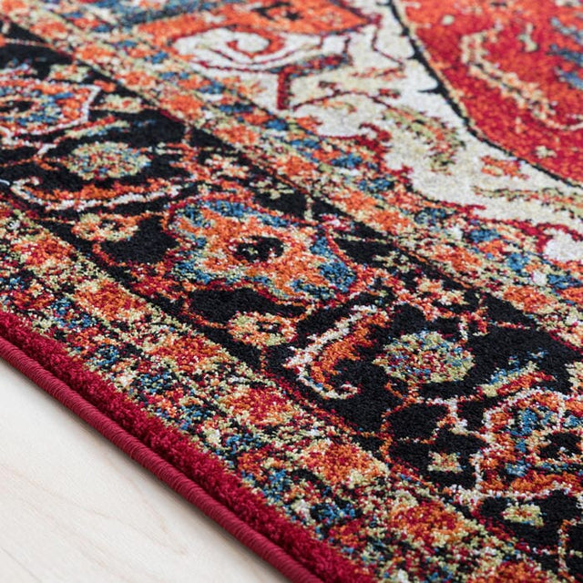Surya Serapi Srp-1001 Dark Red, Black, Tan, Dark Blue Rugs.