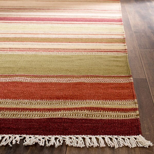 Safavieh Striped Kilim Stk313A Red Rugs.