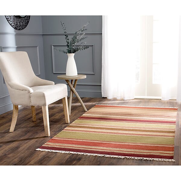 Safavieh Striped Kilim Stk313A Red Rugs.