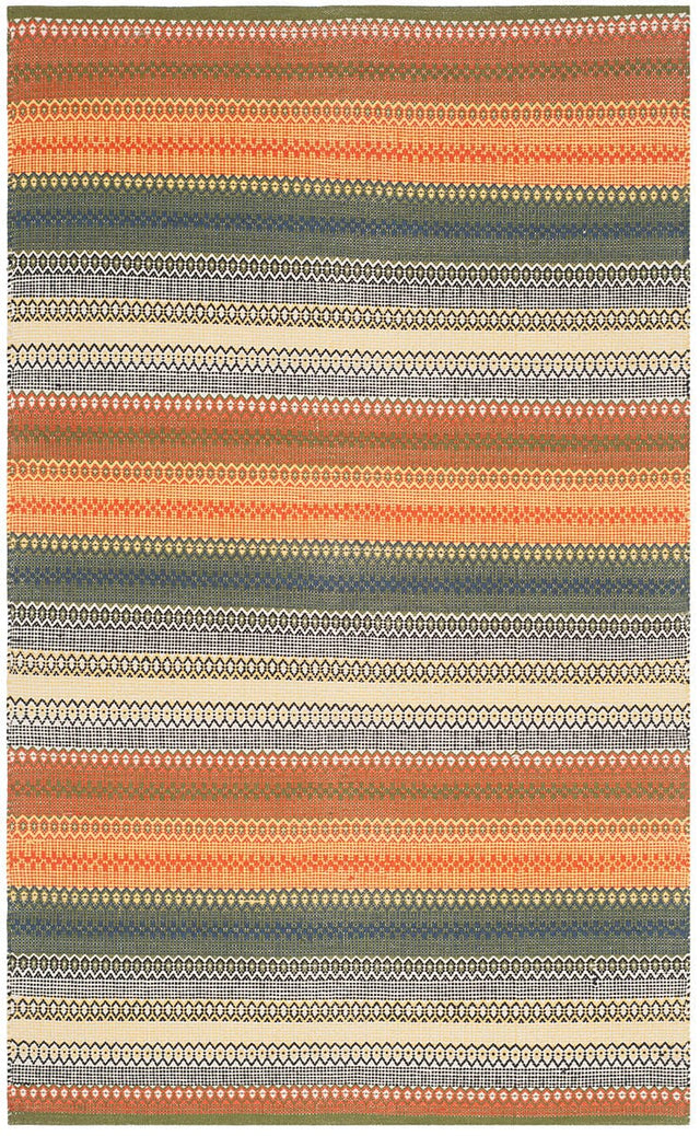Safavieh Striped Kilim Stk412A Gold / Grey Rugs.