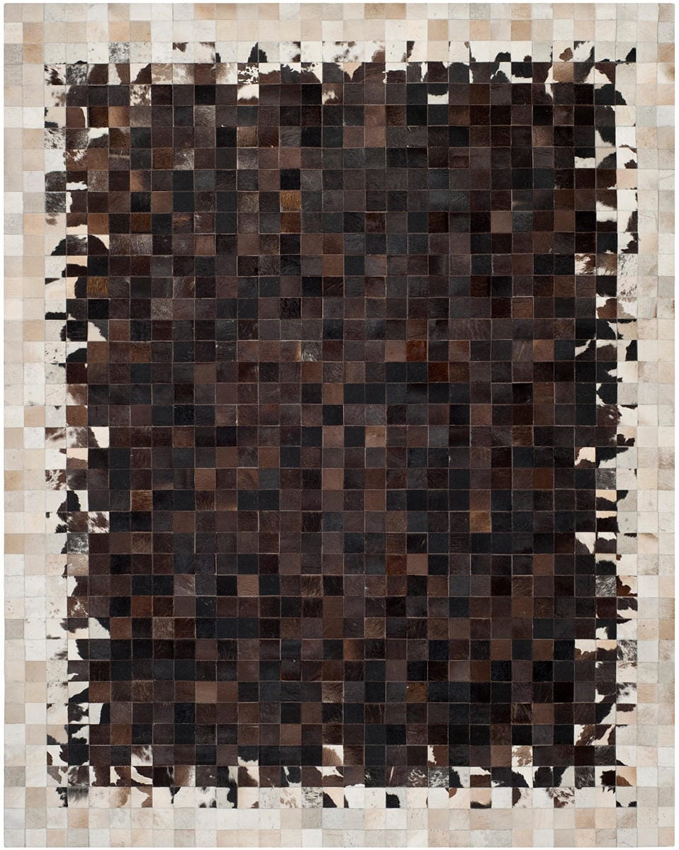 Safavieh Studio Leather Stl215B Ivory / Dark Brown Rugs.