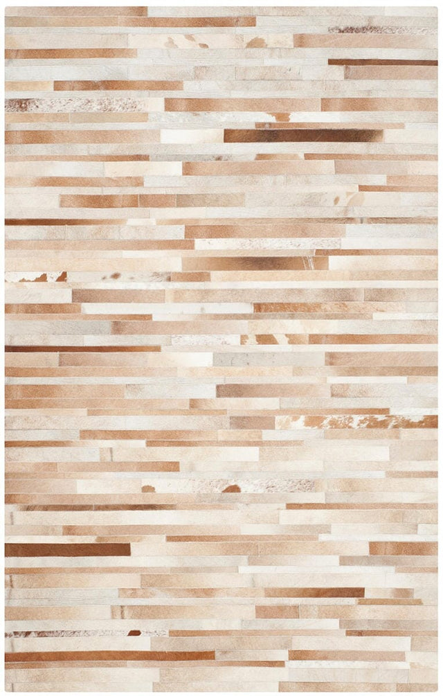 Safavieh Studio Leather Stl218B Tan / Ivory Rugs.