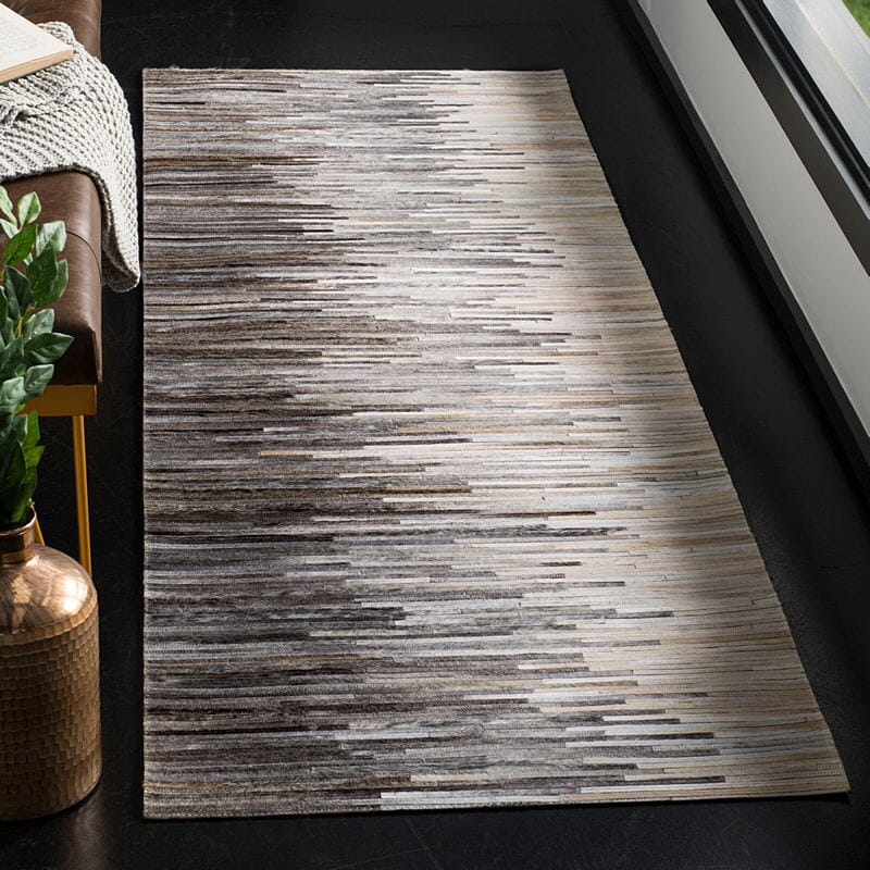 Safavieh Studio Leather Stl225H Charcoal / Ivory Rugs.
