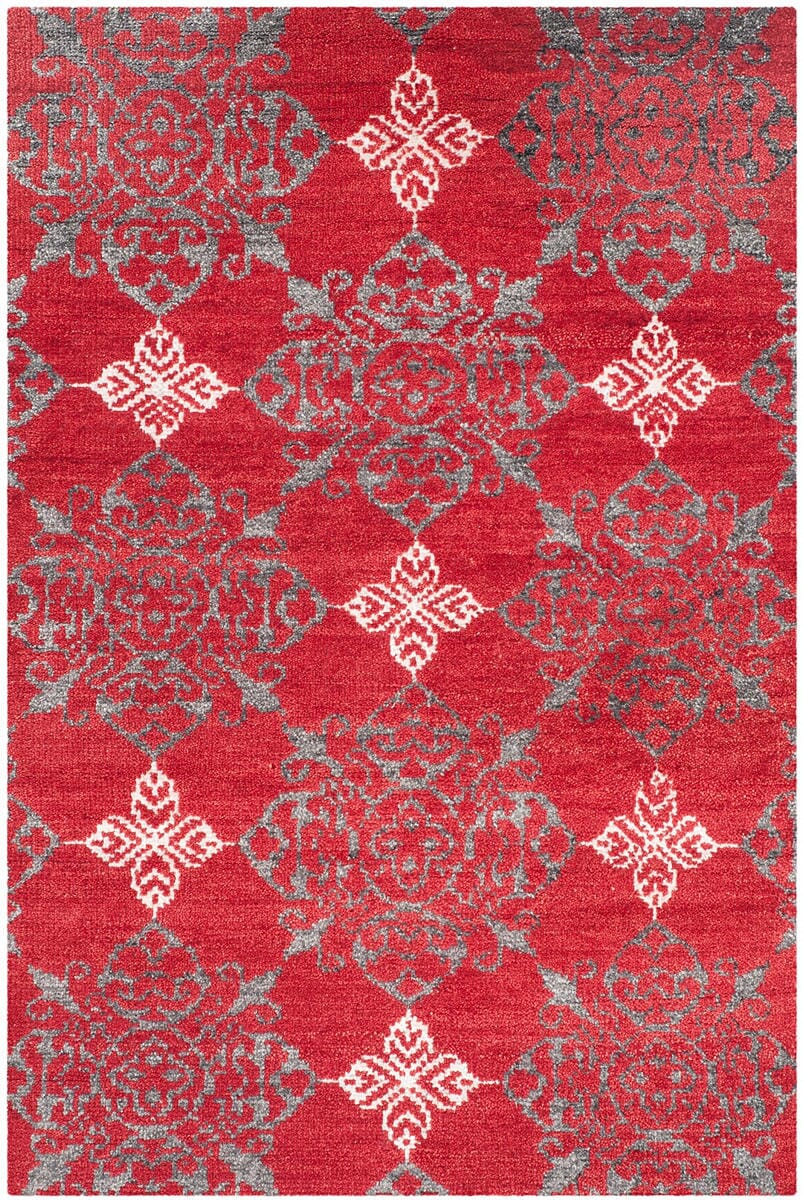 Safavieh Stone Wash Stw243A Red / Ivory Rugs.