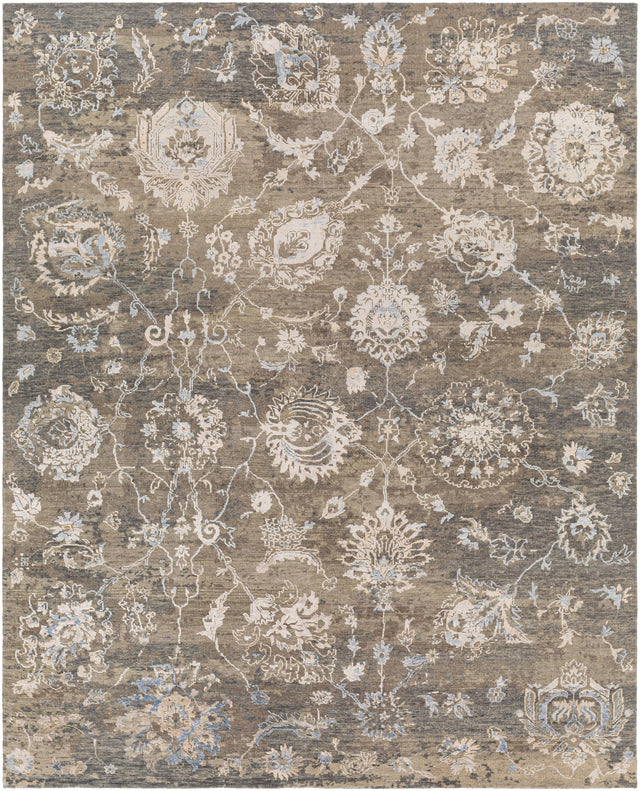 Surya Sufi Suf-2302 Charcoal, Medium Gray, Taupe, Pale Blue Rugs.