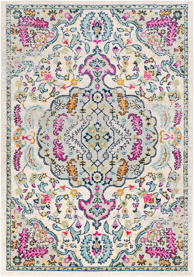 Surya Sunderland Sun-2312 Bright Pink, Aqua, Light Gray Rugs.