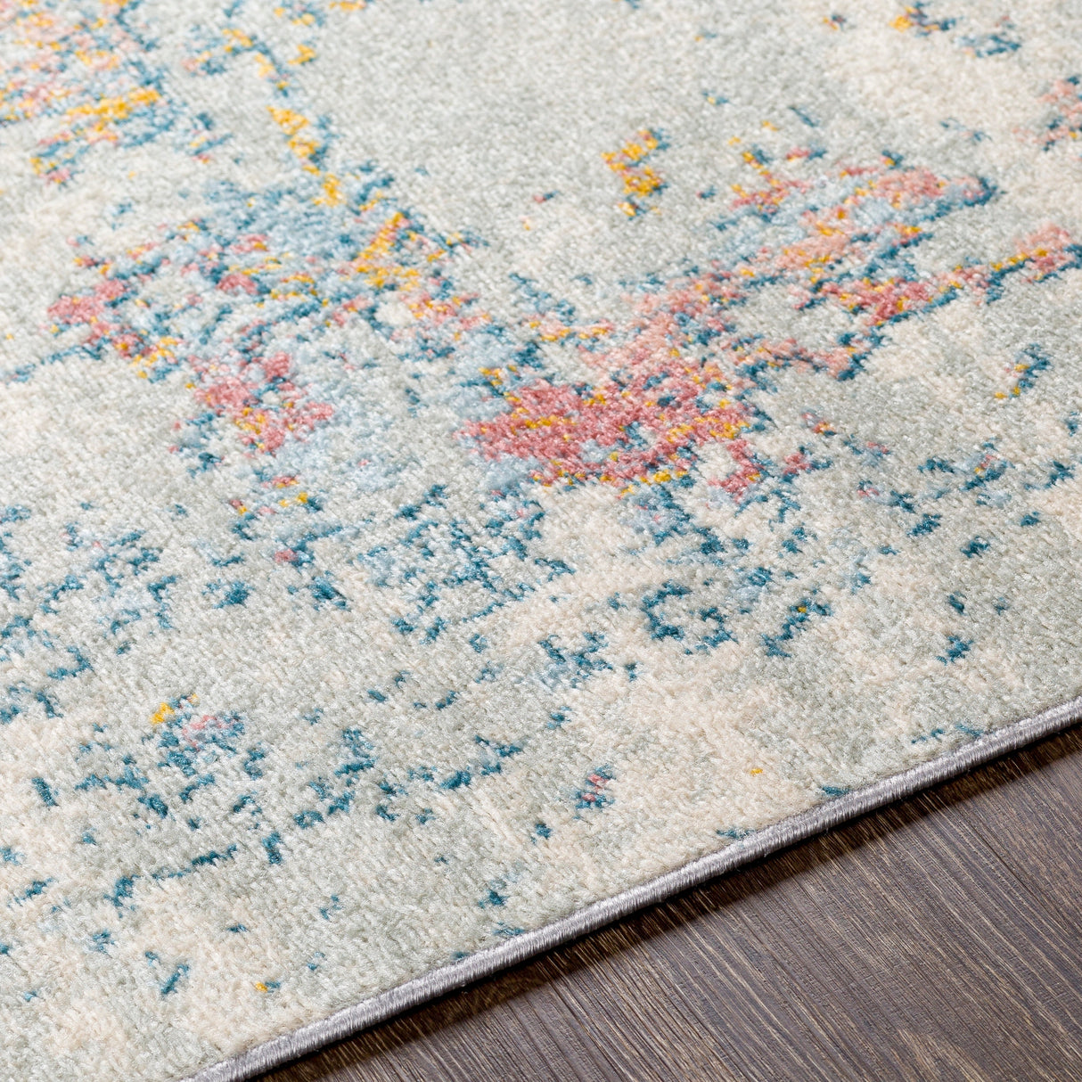 Surya Sunderland Sun-2334 Teal, Dusty Coral Rug.