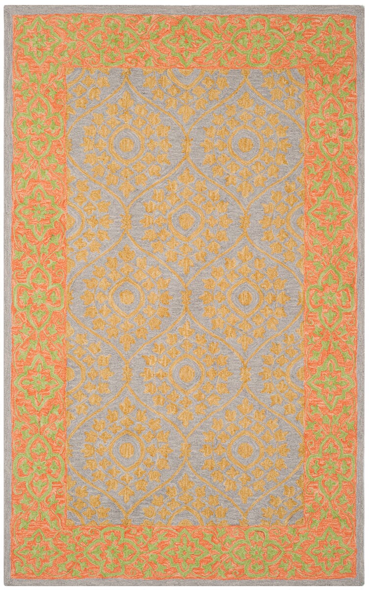 Safavieh Suzani Szn105A Orange / Silver Rugs.